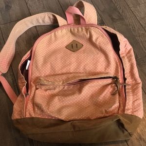 Pink polka dot backpack
